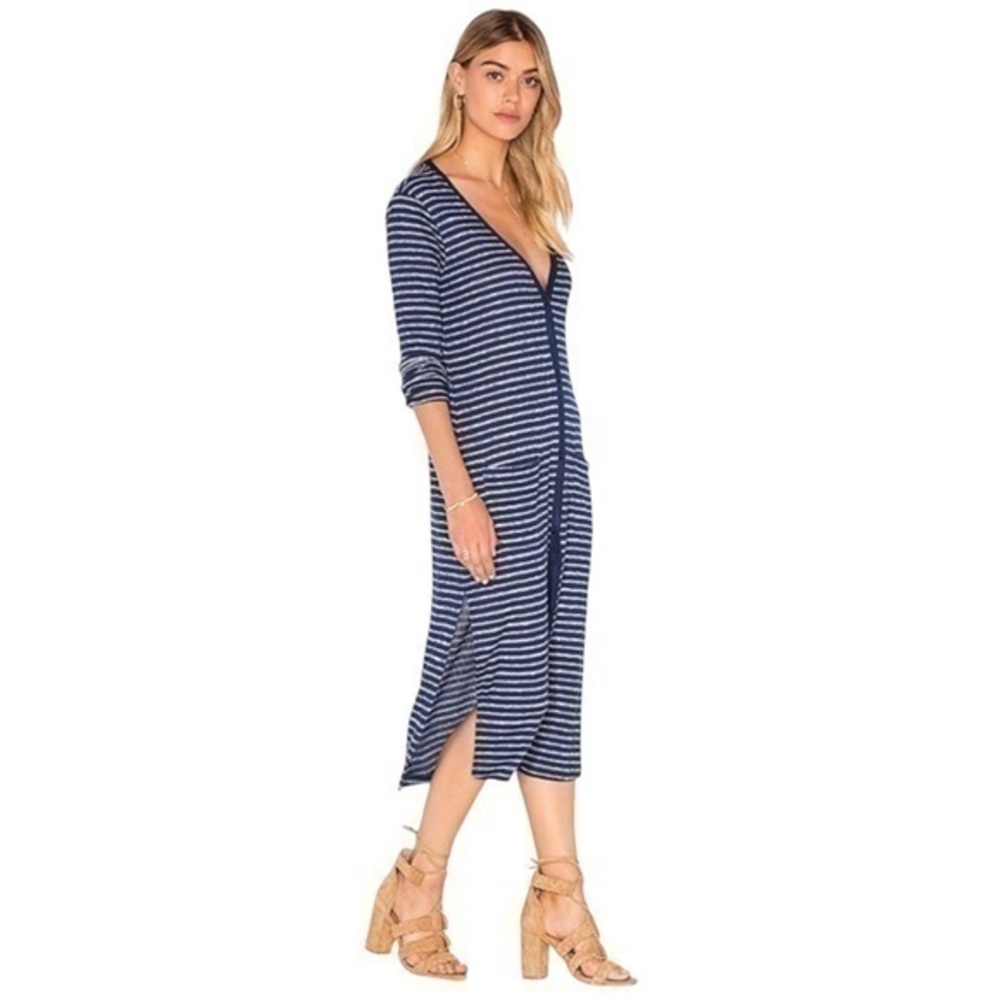 Splendid Alline Stripe Loose Knit Long Sleeve Button Up Dress 💕